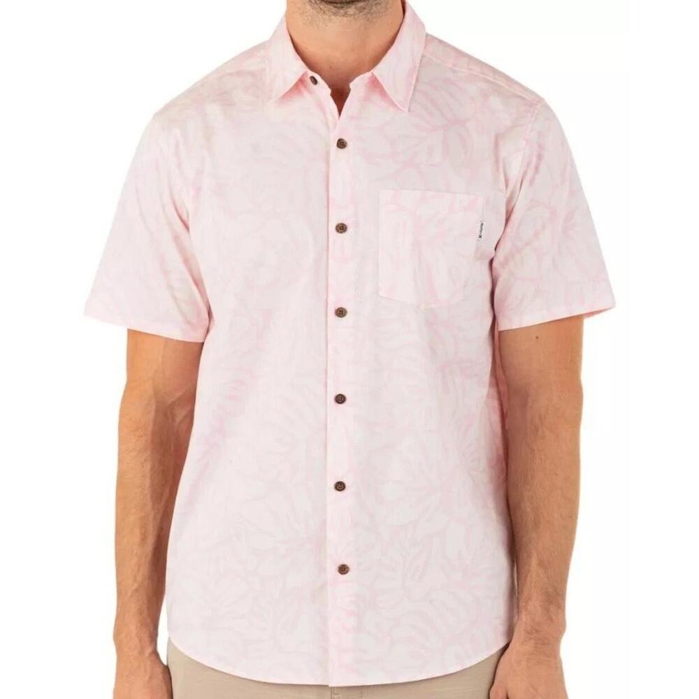 Hurley Men's One and Only Lido Stretch Hawaiian Short Sleeve‎ Shirt S NEW